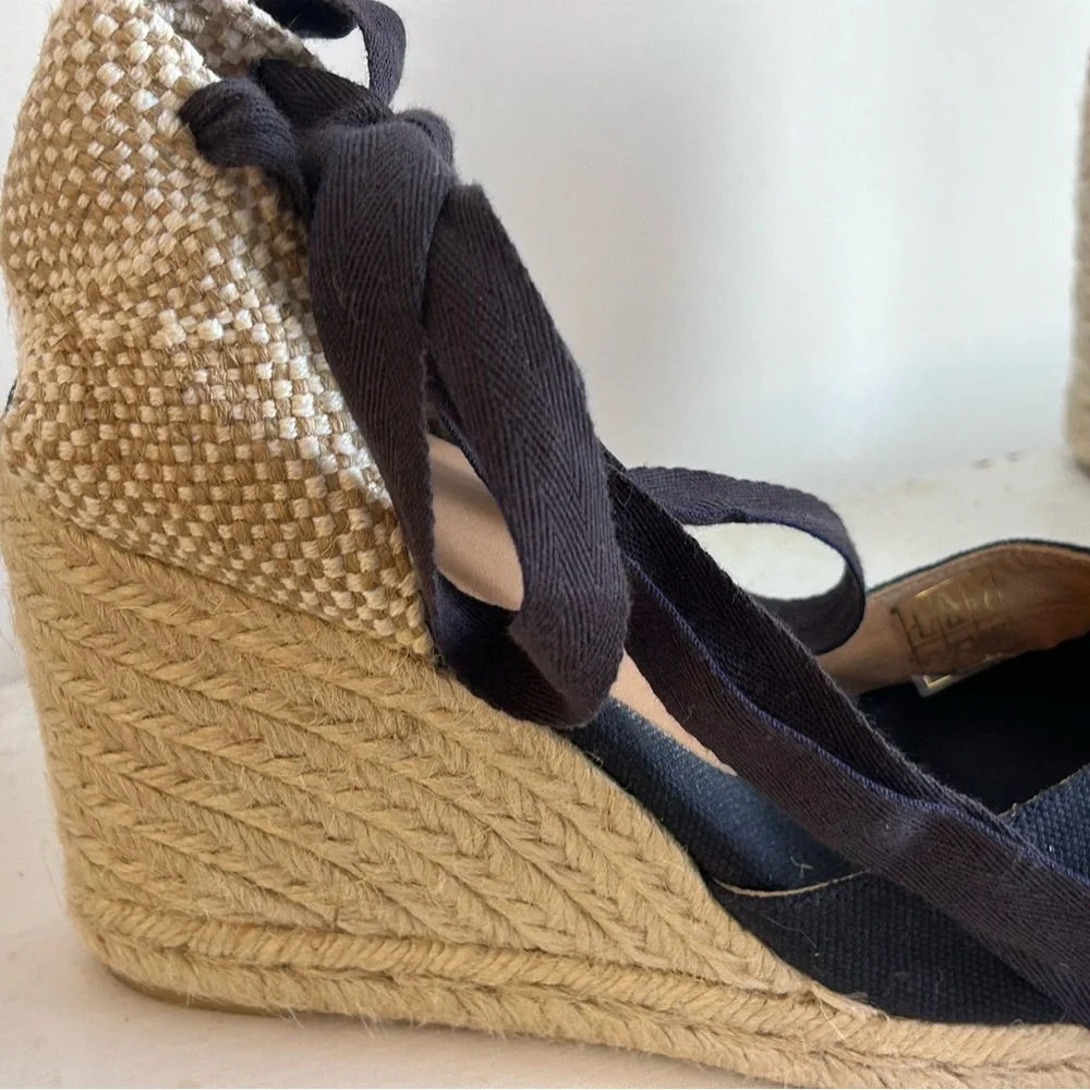 Castaner Dark Blue Carina 60mm Wedge Espadrille